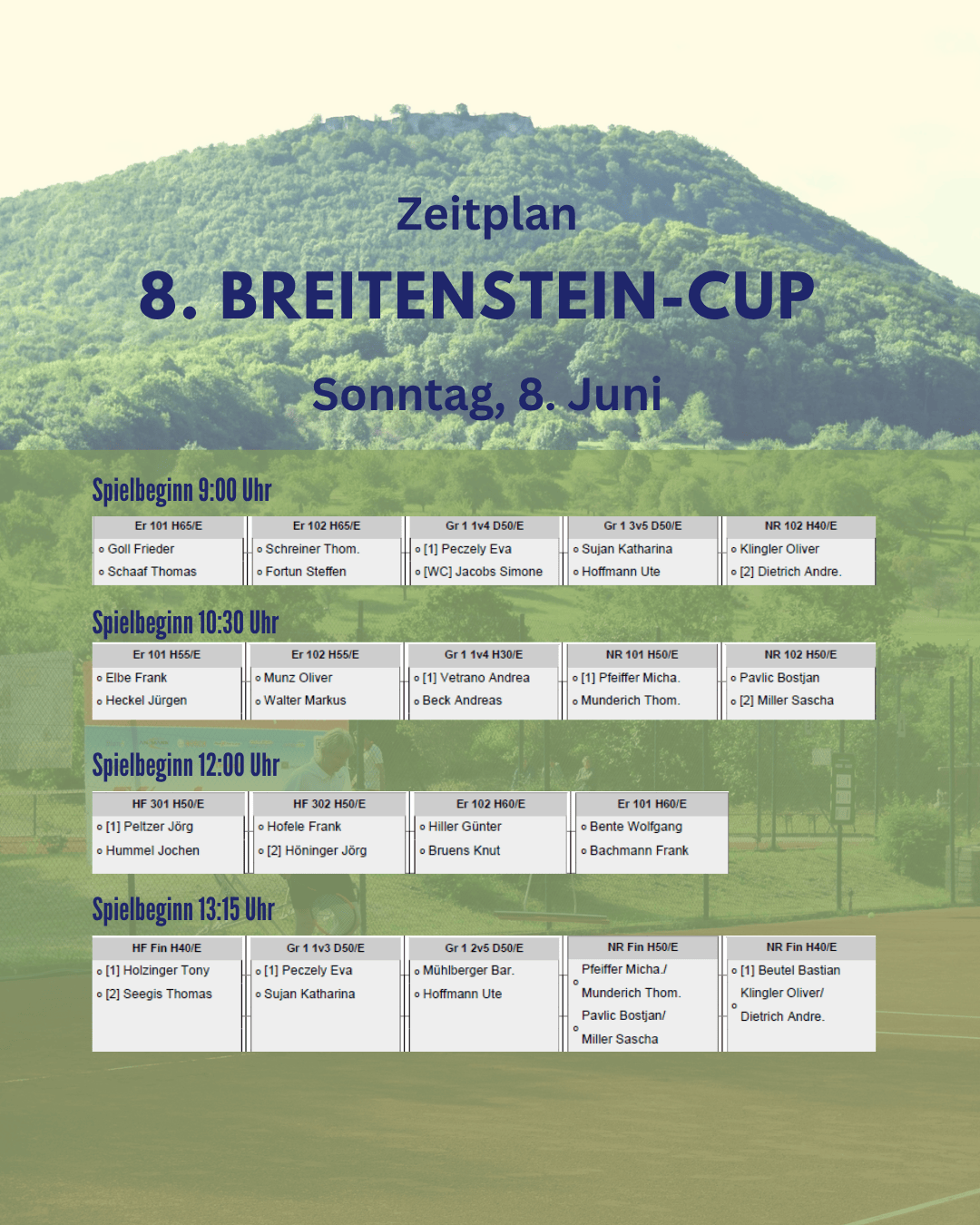 zeitplan sonntag w